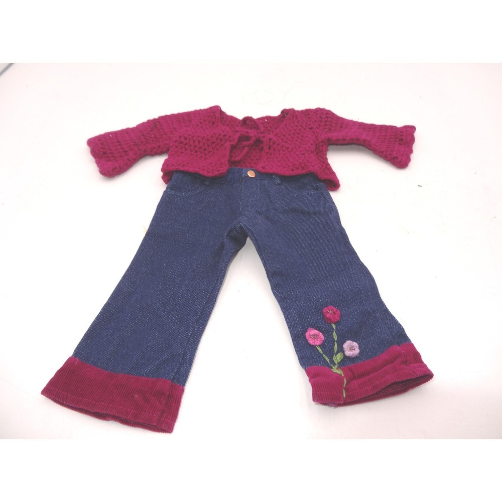 American Girl Flower Power Outfit Jeans and Crochet Sweater Set